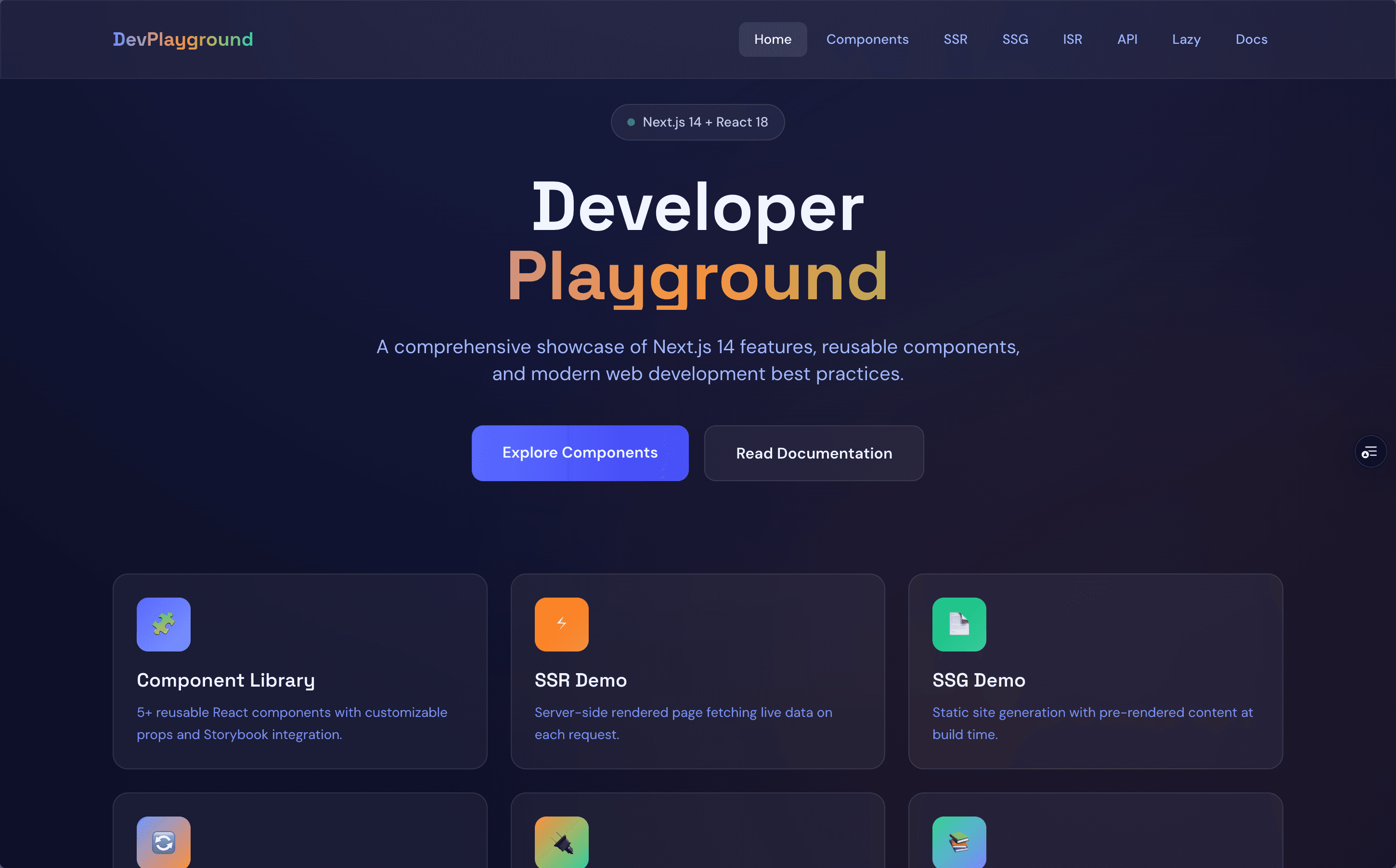 Developer Playground project screenshot